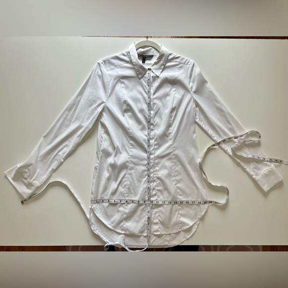 WHBM - White Long Sleeve Button Down Tunic - Picture 6 of 7